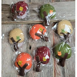 Handmade Felt Christmas Tree With Owl 3D Shaped Ornaments set of 8 handmade New NWT