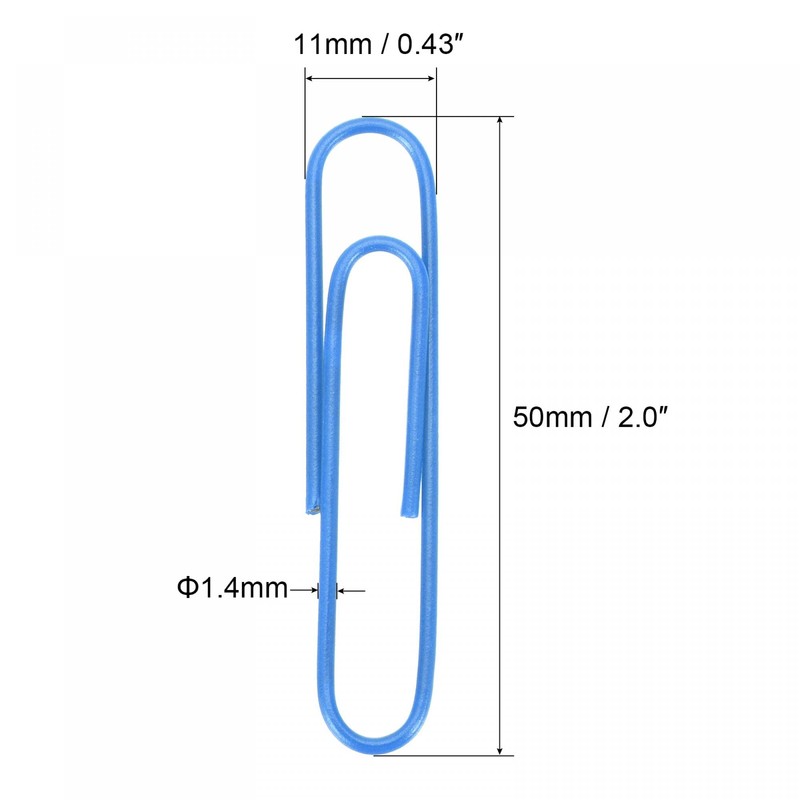 sourcing map Paper Clips Medium Size 2 Inch Vinyl Coated