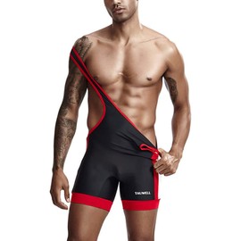 sandbank Men's Wrestling Singlet Bodywear Uniform Fight Gear Elasticated Legs