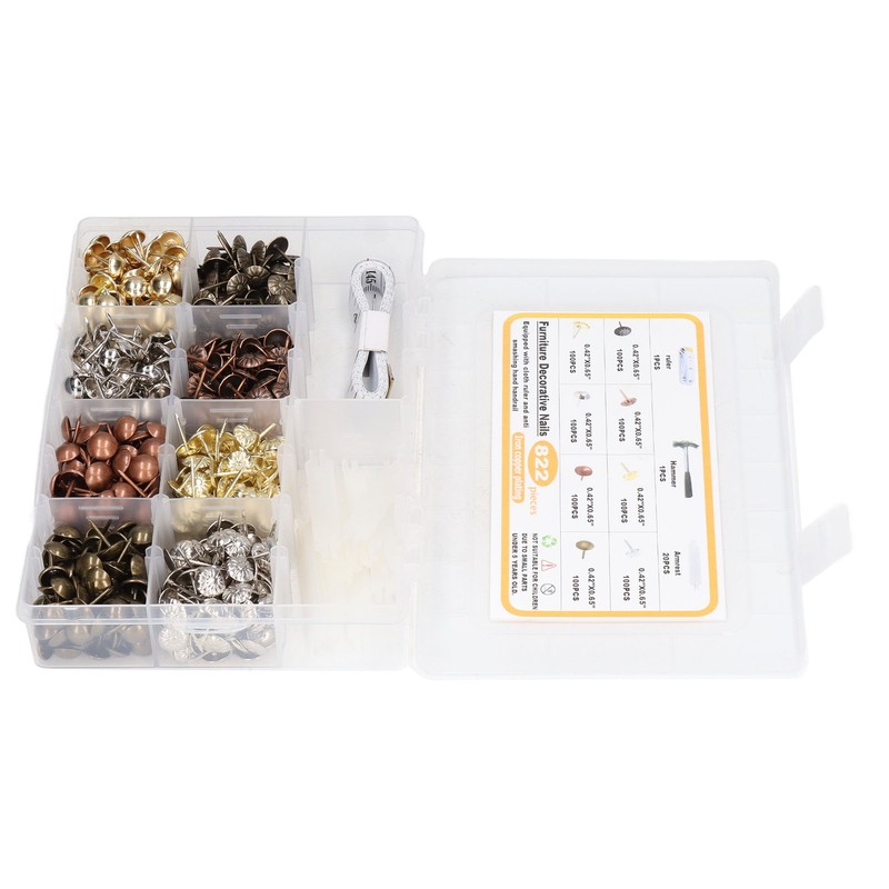 822 Pcs Upholstery Tack 8 Colour Carbon Steel Furniture Decorative