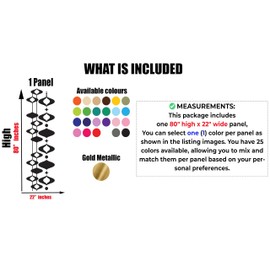 Mid Century Ogee Pattern Wall Decal | 70s Retro Wall Sticker | Geometric Modern Wall Art | Mid Century Wall Decor | Chain Wall Pattern | Vintage Decor | 80” H x 22” W | Custom Colors | Peel and Stick