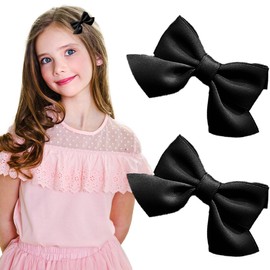 1 Paar Schleifen-Haarspangen, Weihnachts Haarschmuck, Haarspange Haarschleifen Mädchen, Rutschfeste Krokodil-Haarspangen, Rote Schleife Haare, für Weihnachten, Hochzeit, Geburtstag (Rot)