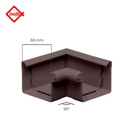 Inefa Gutter Angle NW 68, 90 °, Bead Inner Color Plastic Rain Gutter Dark Brown Dark Brown