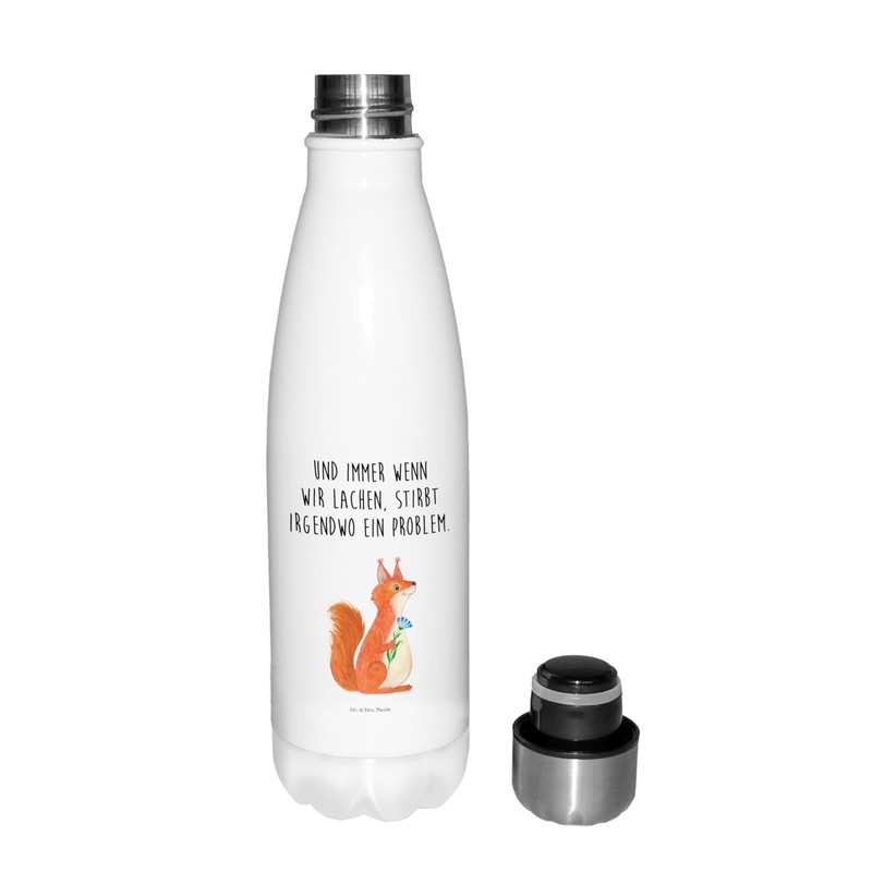 Mr. & Mrs. Panda Thermos Flask, Squirrel Flower, Gift, Good