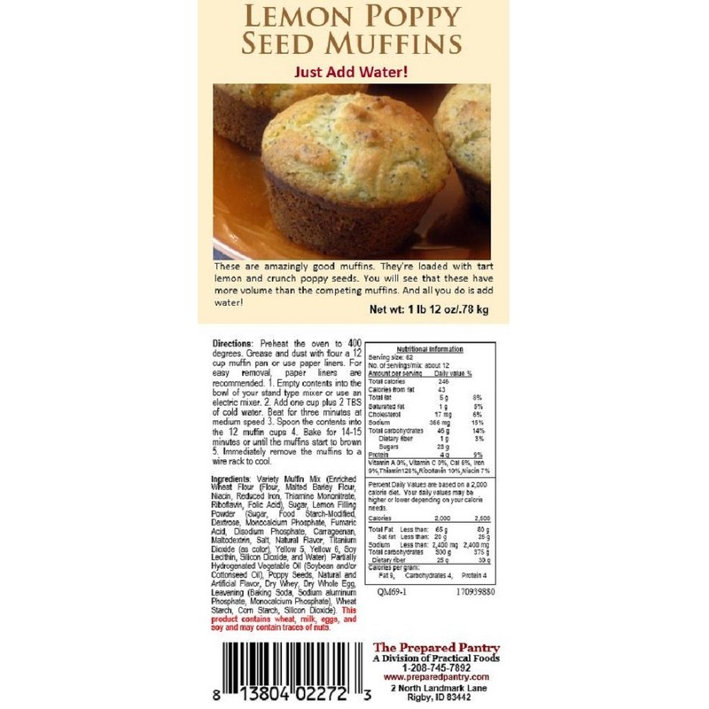 Lemon Poppy Seed Just-Add-Water Muffin Mix