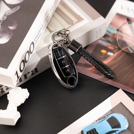 [Unhoke] Serena Key Case for Nissan C27 C26 Notebook Aura e13 e12 X-Trail t32 t31 March Skyline Cube Days Elgrand Murano Tiida Fuga Leaf Smart Key Cover Stylish, Black