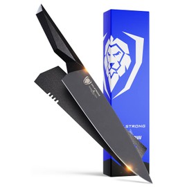 Dalstrong Chef Knife - 9.5 inch - Shadow Black Series - Black Titanium Nitride Coated - Razor Sharp Kitchen Knife - High Carbon 7CR17MOV-X Vacuum Treated Steel - Sheath - NSF Certified