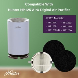 Replacement H-HF125-VP Filter Value Pack for Hunter HP125 AirX Digital Air Purifiers