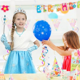 Girls Princess Costume Accessories Fancy Dress Up Cosplay Exquisite Match Sets,Elsa Dress Up Tutu Set for Girls 3-8yrs blue