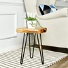 WELLAND Live Edge Side Table with Hairpin Legs, Natural Edge