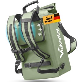 Valkental® 3-in-1 Bicycle Bag [Up to 25 L] – The Original – Suitable as a Pannier Rack Bag, Backpack and Shoulder Bag – 100% Waterproof and Reflective – Secure Attachment [Lockable] Laptop Compartment