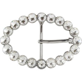 BELTINGER Valence Belt Buckle 4.0 cm | Buckle Interchangeable Buckle Belt Buckle 40 mm Solid | Pin Buckle with Rhinestones | Interchangeable Belt up to 4 cm, Silver / crystal
