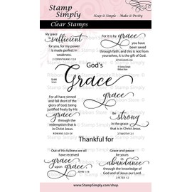 Stamp Simply Grace Faith and Thankfulness Christian Religious 4x6 Inch Sheet