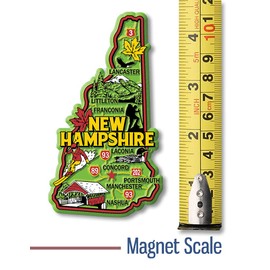 New Hampshire Colorful State Magnet by Classic Magnets, 2.4" x 4.3", Collectible 3D Rubber Vintage-Style Souvenirs and Gifts Made in The USA