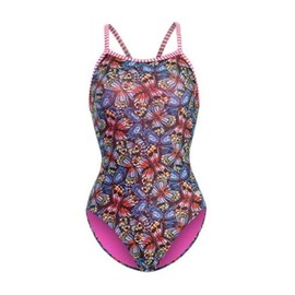 Dolfin Uglies Womens One Piece Swimsuit - Athletic Practice Suit for Training, Sports, Fitness (Flutterby, 36)