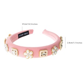 Padded Head Bands Cute Non-Slip Wide Hairbands Rhinestone Crystal Embellished Hair Hoops 27018