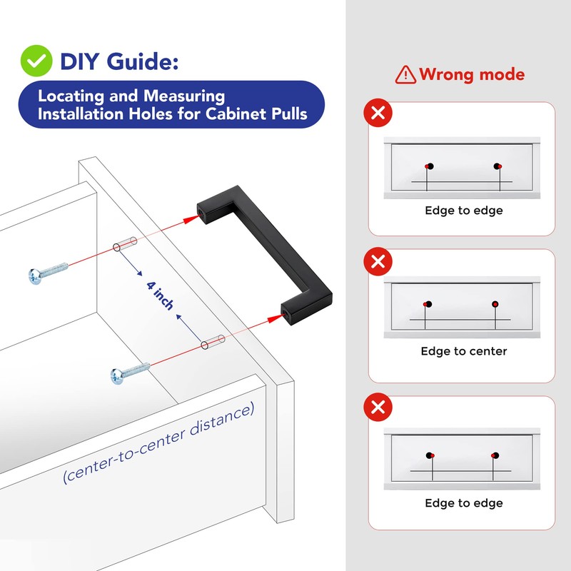 Ravinte 25 Pack 4 Inch Kitchen Square Cabinet Handles Matte