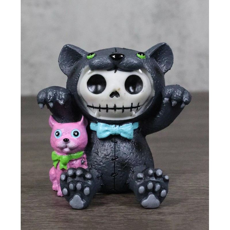 Furry Bones Basheera Voodoo Skeleton With Pink Panther Doll Figurine