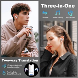 AI Translation Earbuds Real Time - 3-in-1 Bluetooth 5.4 Translating Earbuds, Language Translator Earbuds for 114 Languages,Translation Headphones, Audífonos Traductores, Perfect for Travel & Business