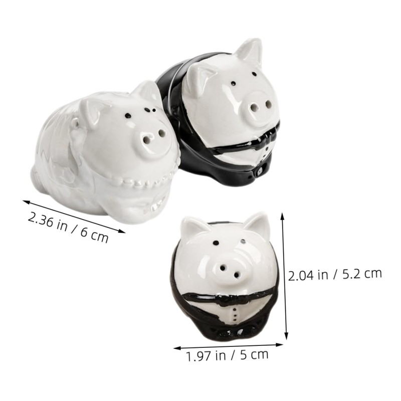 LABRIMP Ceramic Pig Jar Wedding Seasoning Pot Pig Pepper Salt