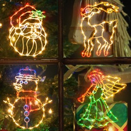 TWINGLEHOME 50L Christmas Sculpture,Including: Angel x1,Snowman x1,Deer x1,Santa x1