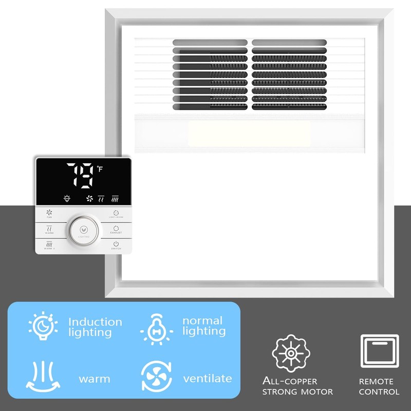 FLYINGFOX DC Bathroom Exhaust Fan 160 CFM with Light and