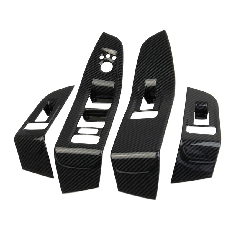 Carbon Fiber Window Lift Switch Panel Cover Trims for Jeep