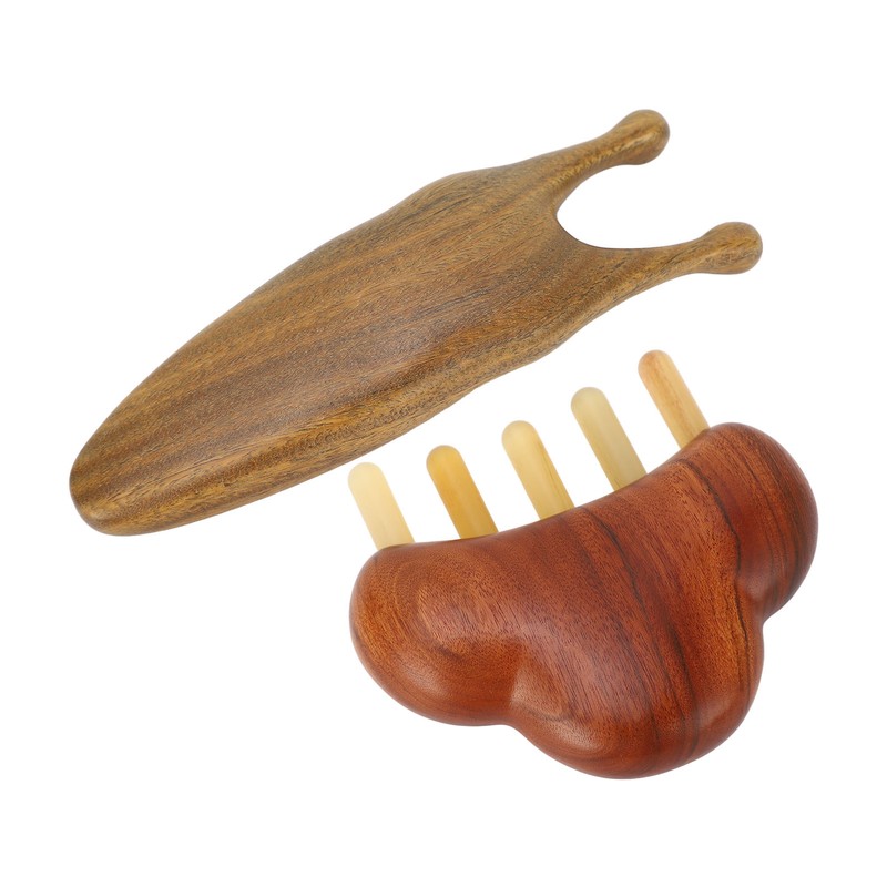 Sandalwood Massage Comb Wide Tooth Scalp Scraping Comb with Nose