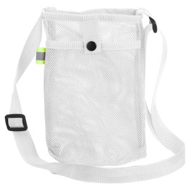 uxcell Water Bottle Holder with Adjustable Shoulder Strap Water Bottle Carrier Bag Mesh Crossbody Water Bottle Carrier with Pocket for Sports Hiking Walking Travel, White