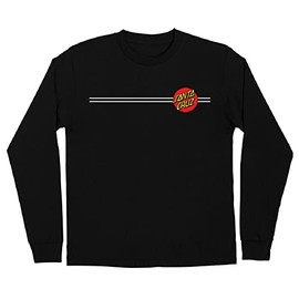 SANTA CRUZ Mens L/S T-Shirt Classic Dot L/S Skate T-Shirt - Black, Size: Large