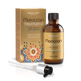 Simon&Tom Moroccan Organic Argan Hair Treatment - Cold-Pressed Organic Argan Oil Capillary Serum 100 ml - Hair Oil for Curly & Straight Hair - Anti-Frizz - Heat Protection - Vegan Without Paraben - Made in Spain
