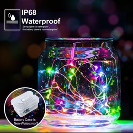 pozzolanas 12 Pack Multicolor Battery Operated String Lights - 7ft Waterproof Fairy Lights with 20 LEDs for Home, Mason Jar, Party, Wedding, Halloween, Christmas Decorations