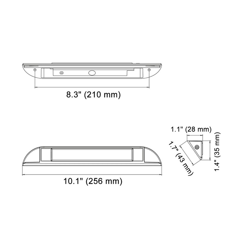 Raycharm 10" RV Camper LED Awning Porch Utility Light Fixture,