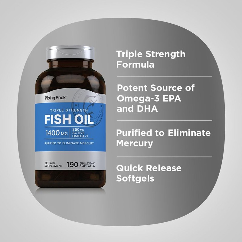 Piping Rock Fish Oil Omega 3 Supplement | 1400 mg