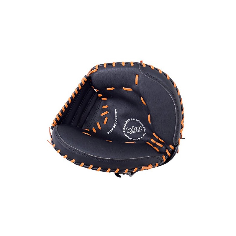 Kaiser KW-340 Soft Catcher Mitt, Baseball, Practice, General Use, Black