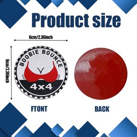 Booble Bounce Badge Rated Car Emblem, 4 x 4 3D Metal Car Badge Decals Stickers Round Emblem Decals, Universal Exterior Decorations Accessories Emblems Badge for Jeep Wrangler Vehicles Truck SUV RV
