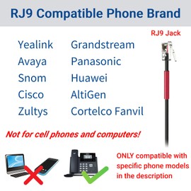 RJ9 Telefon Headset Adapterkabel für Plantronics Quick Disconnect Headsets U10P-S QD Kabel Kompatibel mit Yealink T20P T21P T26P T23G T46G T48G T42S T46S Avaya 1608 9608 Snom