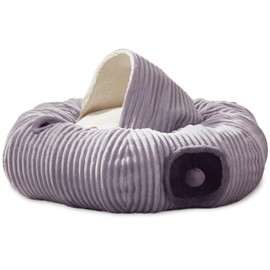 Cat Tunnel Bed for Indoor Cats,Cat Donut Tunnel Toy with Washable Circle Cushion,Blackout Tent, Multifunctional Playground Toys Hideplace for Kitty, Kitten, Rabbit,Ferret