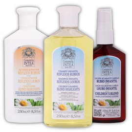 Camomila Intea Kids 3-In-1 Hair Lightener Kit - Blonder Lightening Set with Chamomile Extract - Lotion, Shampoo and Conditioner
