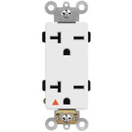 ENERLITES Isolated Ground Outlet, Industrial Grade Decorator Receptacle, 20A/250VA, 6-20R,62050-IG-W, White