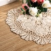 Feyarl 2 Pcs Crochet Cotton Lace Table Placemats Handmade Doilies,