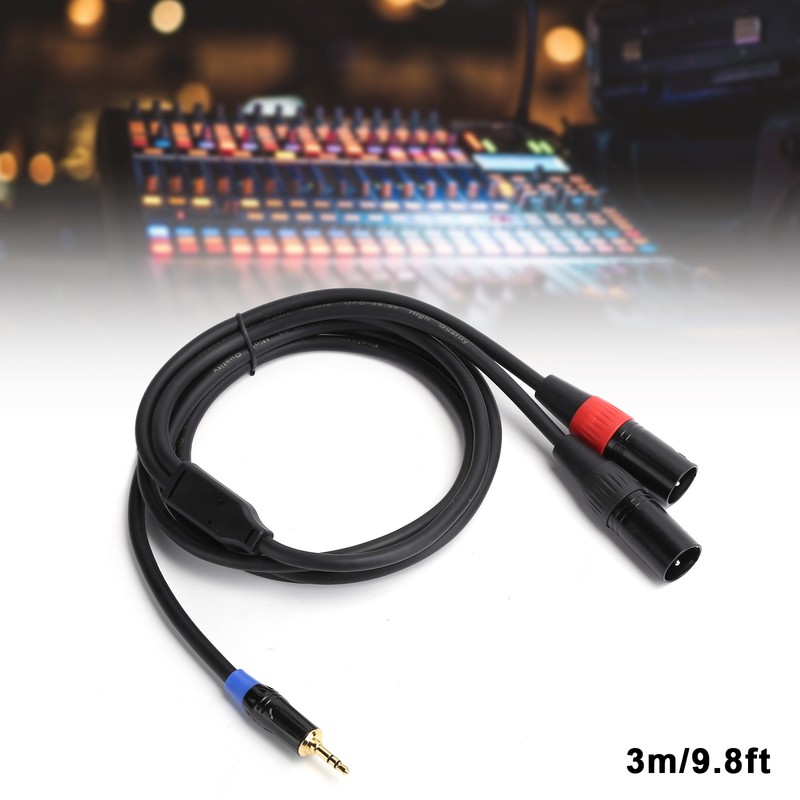 3.5mm Male to 2 XLR Male Cable Audio Line Cable