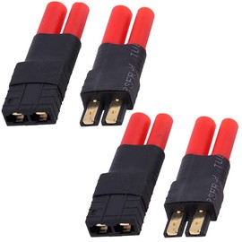 2 Pairs HXT 4.0 mm to Male Female TRX Traxxas Connector Adapter 4.0mm 4mm 4 Bullet(Pack of 4)