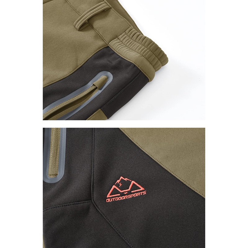 YSENTO Men's Skiing Pants Waterproof Windproof Fleece Lined Hiking Cargo