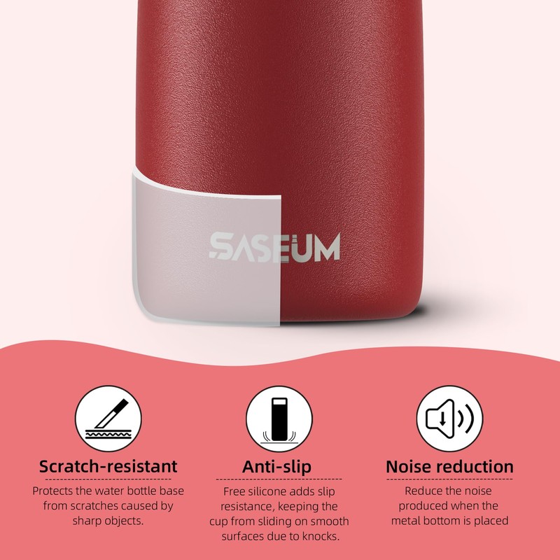 SASEUM Wine Bottle, 24 oz Insulated Stainless Steel Water Bottle
