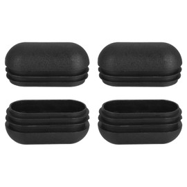 sourcing map Plastic Hole Plugs, 4Pcs 50x24mm Arch Pipe Tubing End Cap, Pipe Tube Insert Cap, Table Chair Leg Hole Covers for Table Chair Legs, Metal Tubing, Fences, Black