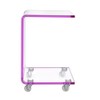 BOWERY HILL Modern Acrylic Plastic Snack Table in Pink/Clear