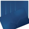 Heavyweight Blue Plastic 2 Pocket Portfolio Folder, Letter Size Poly