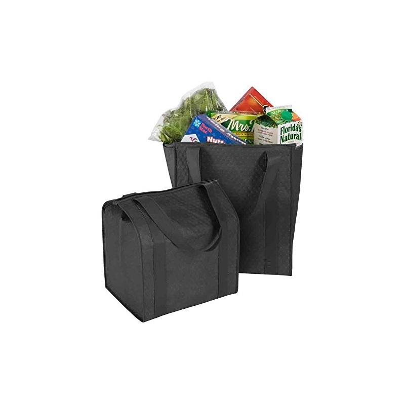 HannahDirect Hannah Insulated Shopping Bag, Black (2 Pack)