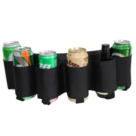Beer Belt Holster, Beer Soda Bottle Holder Belts, Drink Can Holder, Adjustable Waist Pack Bag, Perfect for Parties, Picnics, Hiking - Color: BLACK